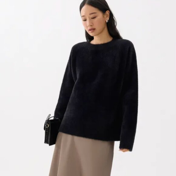 SOLD Love Bonito Oversized Round Neck Fuzzy Knit Sweater - Picture 1 of 5